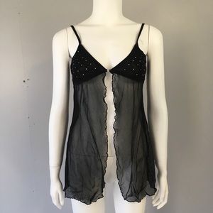 La Senza Black Sheer Babydoll Diamond